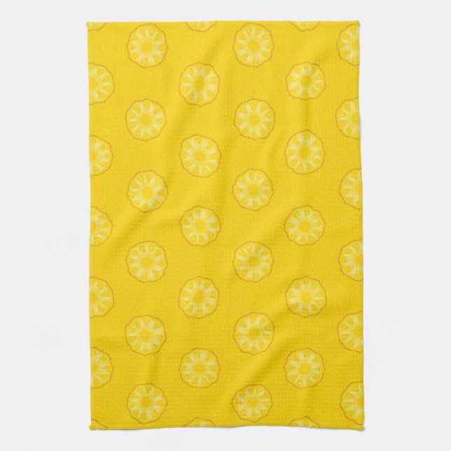 Gelbe Ananas schneidet Muster Geschirrtuch (Vertikal)