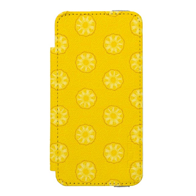 Gelbe Ananas schneidet Muster Incipio iPhone Geldbeutel-Hülle (Folio Vorderseite)