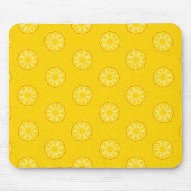 Gelbe Ananas schneidet Muster Mousepad (Vorne)