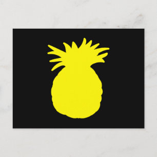 Gelbe Ananas Silhouette Postkarte