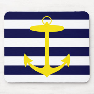 Gelbe Anker-Silhouette Mousepad