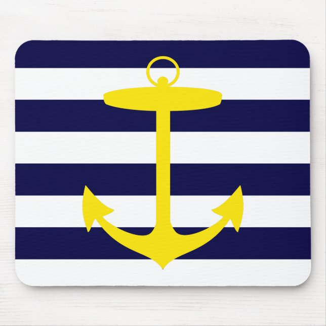 Gelbe Anker-Silhouette Mousepad (Vorne)