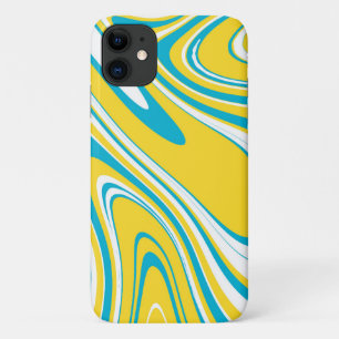 Gelbe Aquamarine Farben Marmormuster Swirl Abstrak Case-Mate iPhone Hülle