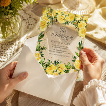 Gelbe Aquarell-Blumen-Gold-Glitter-Bogen-Hochzeit