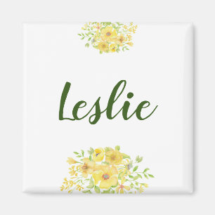 Gelbe Aquarell-Blumen Magnet