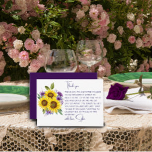 Gelbe Aquarell-Sonnenblumen-Brautparty Dankeskarte