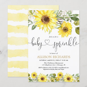 Gelbe Aquarellblüten Babysprinkle Einladung
