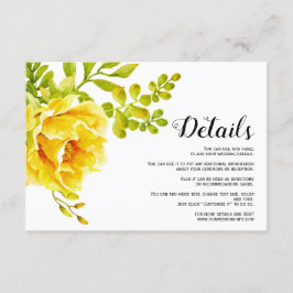 Gelbe Aquarellfarben Blume Blumenzwiebeldetails Begleitkarte