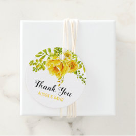 Gelbe Aquarellfarben Blume Hochzeit Danke Geschenkanhänger