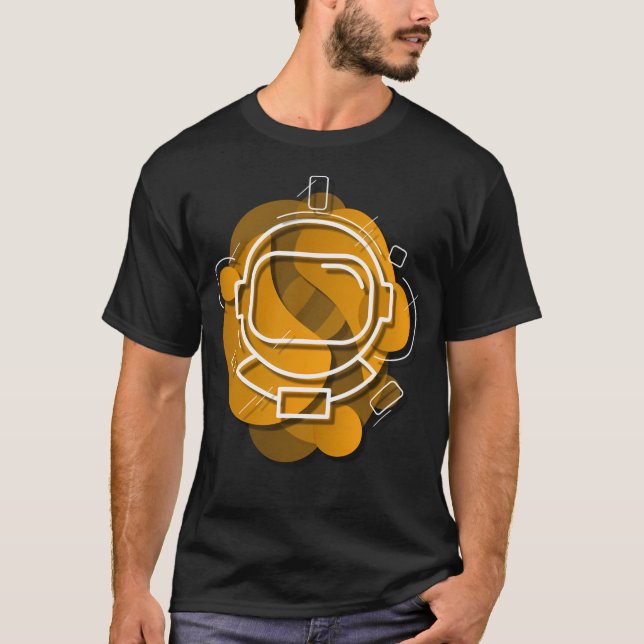 Gelbe Astronaut Helm T-Shirt (Vorderseite)