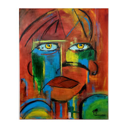 Gelbe Augen Acryl Wandkunst