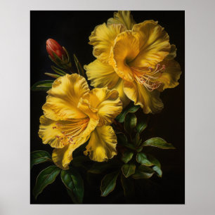 Gelbe Azalea Blume Art Print Poster