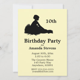 Gelbe Ballerina Geburtstagsfeier Einladung