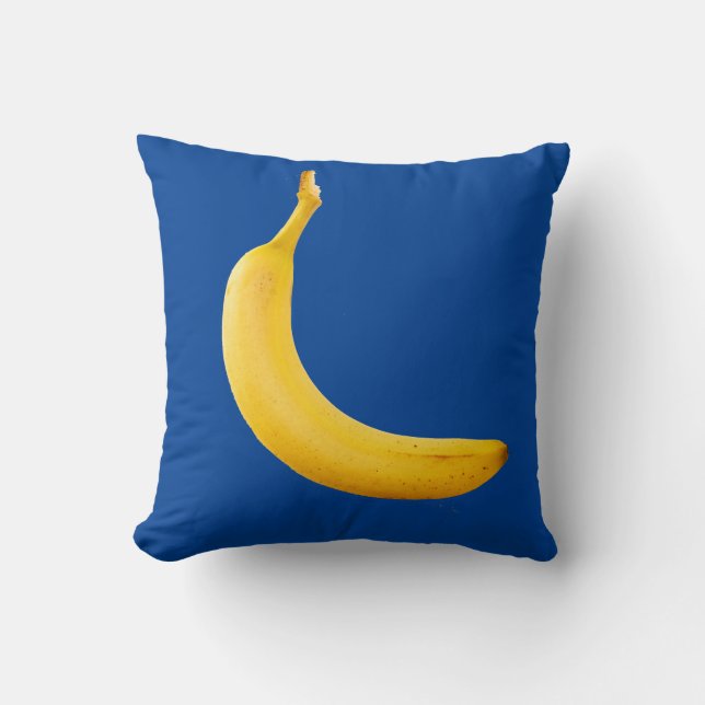 Gelbe Banane auf blau Kissen (Vorderseite)