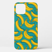 Gelbe Banane mit schwarzer Kontur 