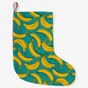 Gelbe Banane mit schwarzer Kontur Kleiner Weihnachtsstrumpf