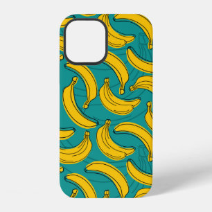 gelbe Banane mit schwarzer Umrandung nahtloses Mus iPhone 12 Hülle