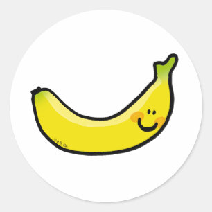 Gelbe Banane Runder Aufkleber