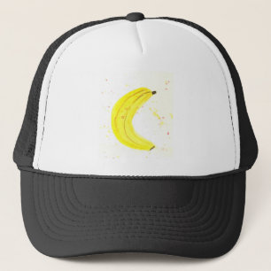 Gelbe Banane tropische Frucht Küche Aquarell Truckerkappe