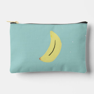 Gelbe Banane zeichnend auf blau Zubehörtasche