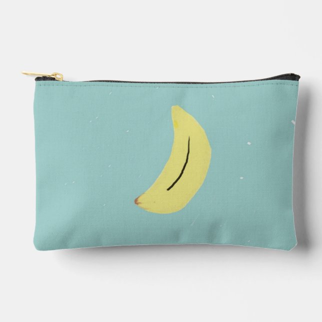 Gelbe Banane zeichnend auf blau Zubehörtasche (Vorderseite)