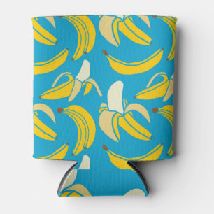 Gelbe Bananen, blaues Hintergrundmuster Dosenkühler