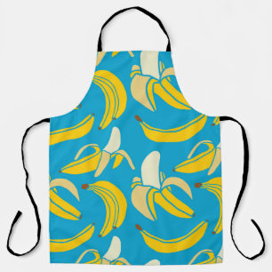 Gelbe Bananen, blaues Hintergrundmuster Schürze