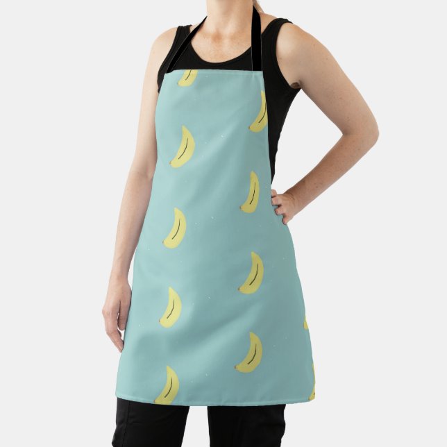 Gelbe Bananenfrüchte in blau Schürze (InSitu)