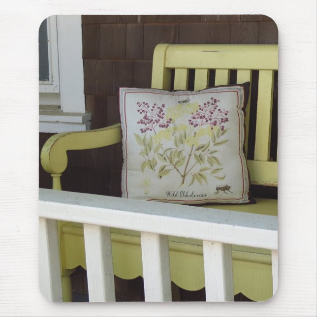 Gelbe Bank und Kissen - Martha's Vineyard Mousepad (Vorne)