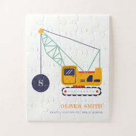 Gelbe Baukrane Monogramm Boys