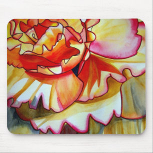 Gelbe Begonia-Kunst-Blume Mousepad
