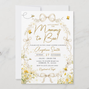 Gelbe Biene Florale Mom-to-Bee-Baby-Party Einladung