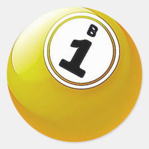 Gelbe BINGO Ball-Aufkleber Runder Aufkleber
