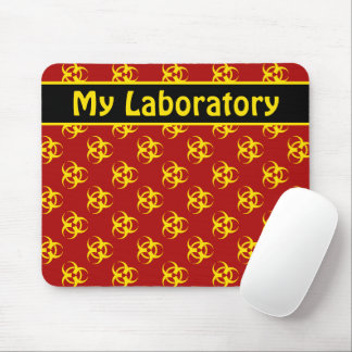 Gelbe Biogefährdung Mousepad mit benutzerdefiniert