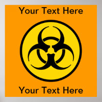 Gelbe Biogefährdung Symbol Poster