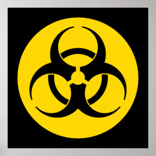 Gelbe Biogefährdung Symbol Poster