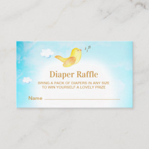 *~* Gelbe Birdie Sky Babydusche Windelwanne Begleitkarte