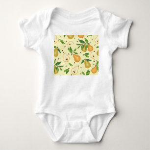 Gelbe Birnen: Vintage Illustration. Baby Strampler