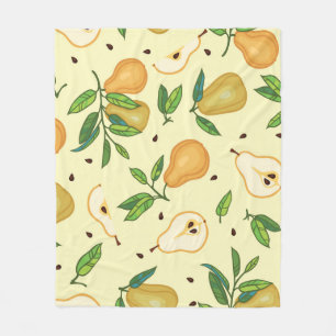 Gelbe Birnen: Vintage Illustration. Fleecedecke
