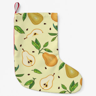 Gelbe Birnen: Vintage Illustration. Kleiner Weihnachtsstrumpf