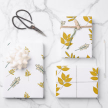 Gelbe Blätter und weiße Blume Nahtlose Muster