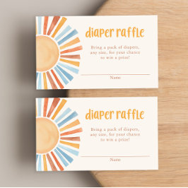 Gelbe, blaue Boho-Windel-Gewinnkarten Begleitkarte