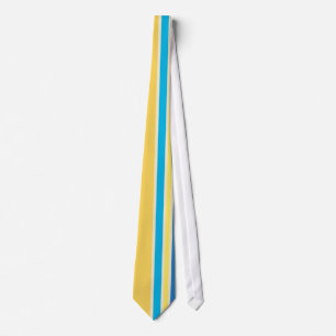 Gelbe, blaue, cremefarbene Retro-Streifen-Krawatte Krawatte