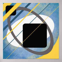 Gelbe blaue geometrische Leinwand Design AP0011 Po Poster