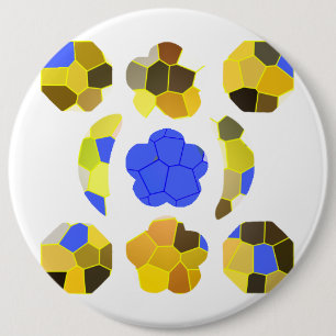 Gelbe blaue Illustration Extravagante Formen Button