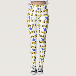 Gelbe blaue Illustration Extravagante Formen Leggings