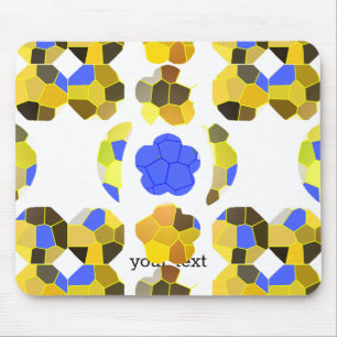 Gelbe blaue Illustration Extravagante Formen Mousepad