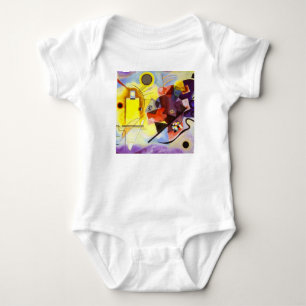 Gelbe blaue Kandinsky-Abstrakte Malerei Baby Strampler