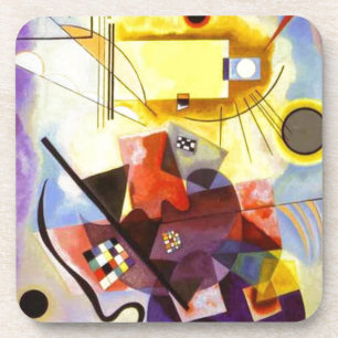Gelbe blaue Kandinsky-Abstrakte Malerei Getränkeuntersetzer