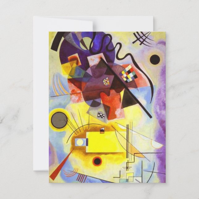 Gelbe blaue Kandinsky-Abstrakte Malerei Karte (Vorderseite)